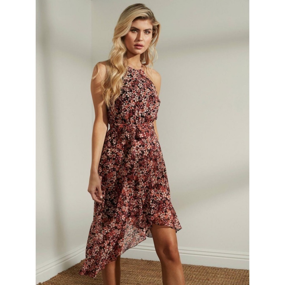 New GUESS Cecilia Asymmetrical Printed Dress S